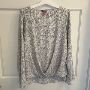 Women's Vince Camuto Blouse XS White Black Polka Dot